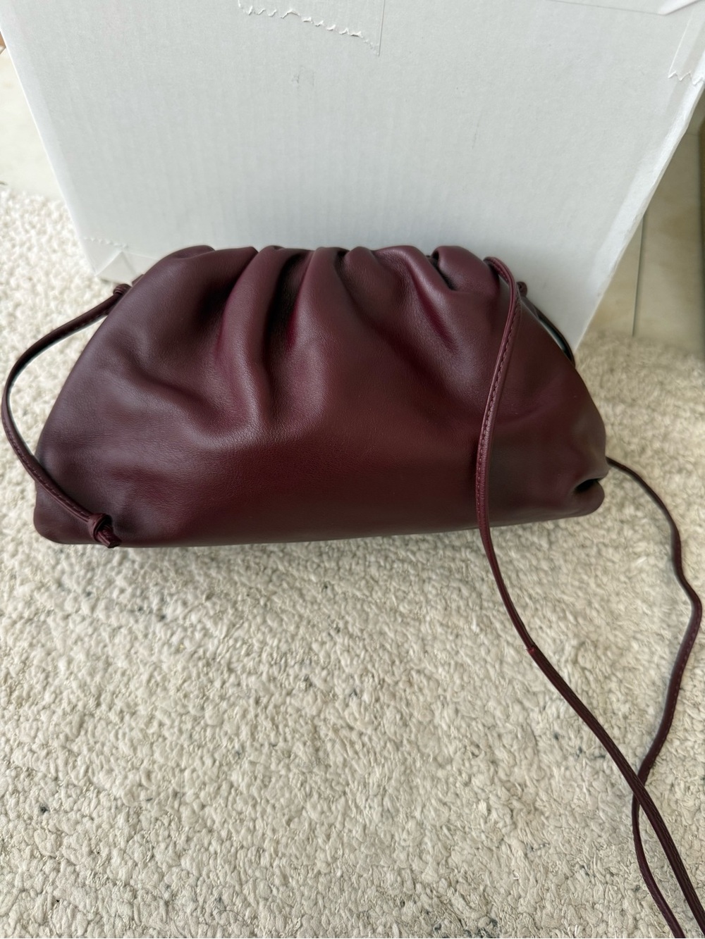 Bottega Veneta mini pouch bag in Burgundy